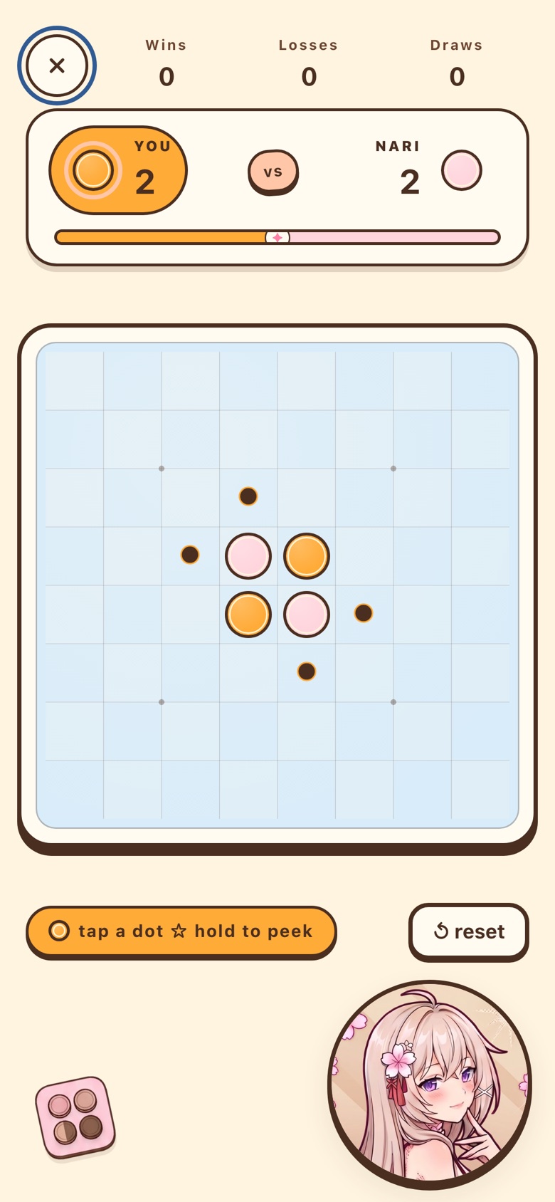 Reversi in the NariYume web app